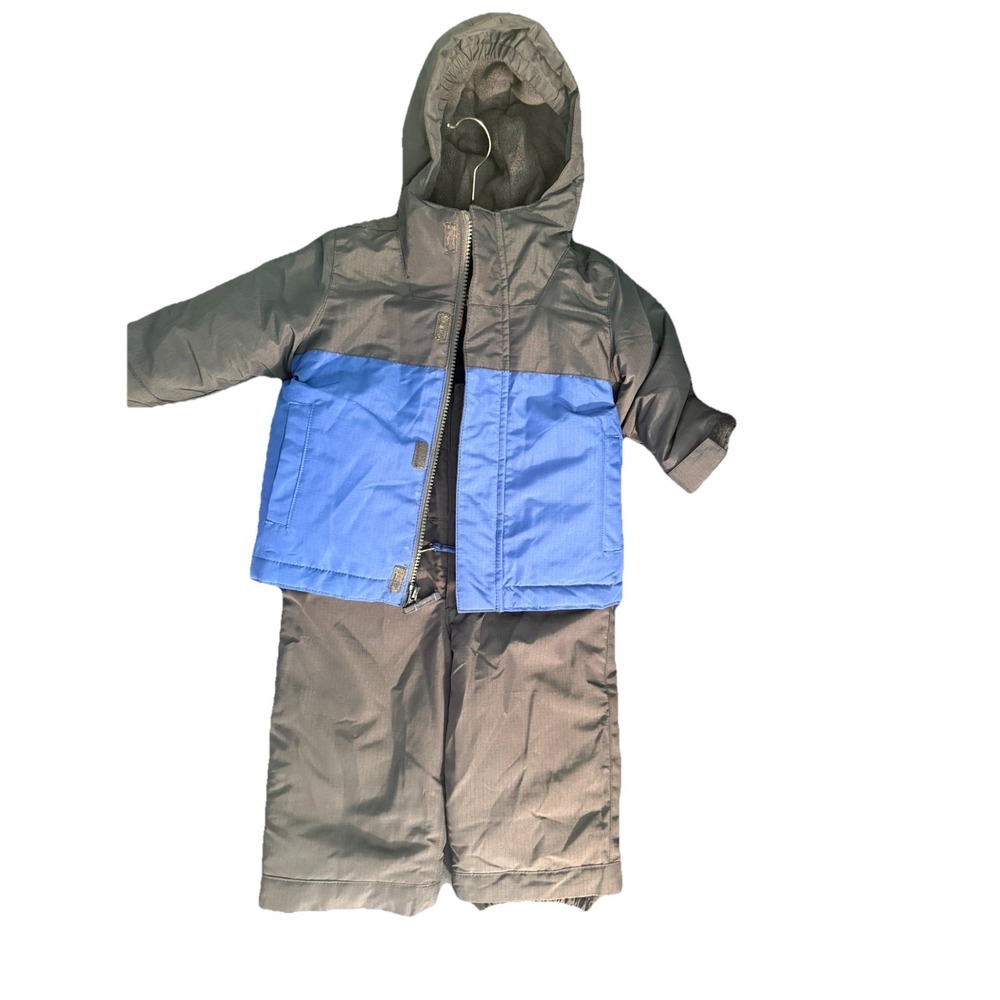 Boys Size 12-18 Months The Children's Place Blue And Grey Snowsuit Set